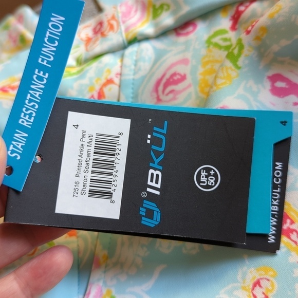 Ikbul UPF 50+ Sharon Seafoam Paisley Floral Golf Outdoors Ankle Pants NWT 4 - Picture 7 of 16